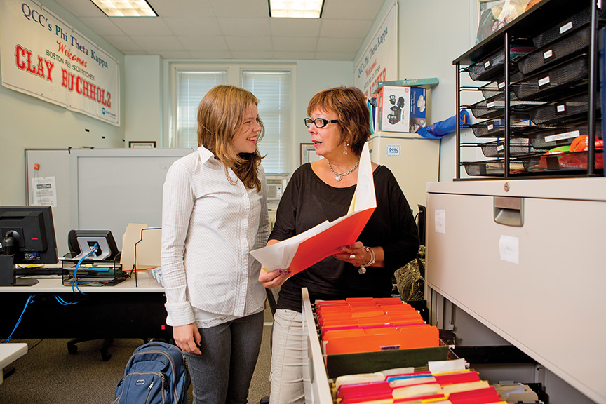 Student Cherise Connolly with adviser.