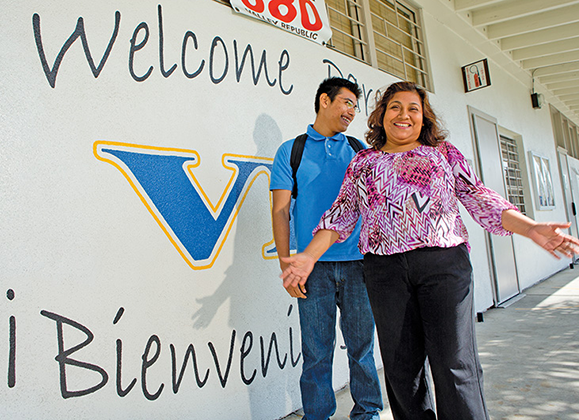 Maricela Reyes with her son, Jonathan Garcia, who will be a freshman this fall at Santa Ana College. Reyes credits the Padres Promotores program for showing Jonathan the way to realize his dream of becoming an engineer. “If it wasn’t for the program, Jonathan wouldn’t be able to visualize his future,” insists Reyes, who now serves as a parent volunteer herself.