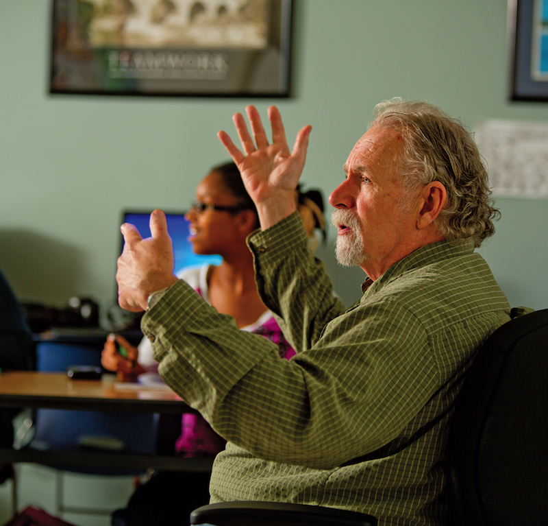 Geoffrey Lapin, a cellist for 43 years with the Indianapolis Symphony Orchestra, has found another kind of harmony in his role as an adjunct instructor for ASAP. Though he admits he was “woefully unprepared” when he taught his first music appreciation course last year, he now likens his teaching experience to “a shot of adrenaline.”